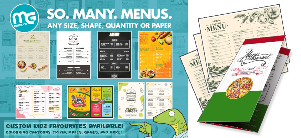 MG Print | Menus and Placemats any way you want them